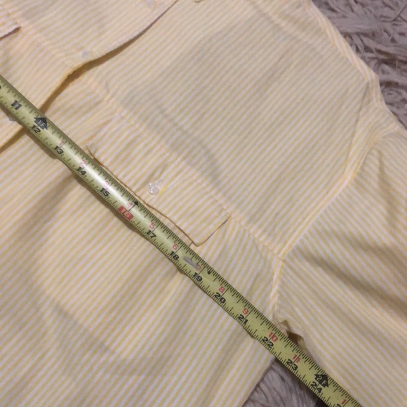 Vintage GAP Boyfriend Fit ButtonUp-Sz L-Cotton-Yellow/White Stripes-EUC - Picture 13 of 16